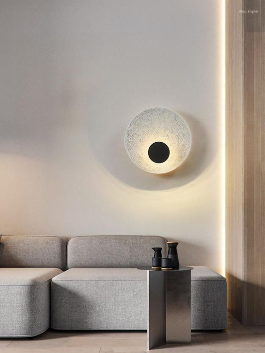 Circle resin wall lamp.